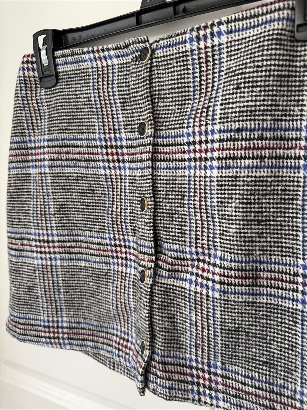 Ivy and Main Button-Front Plaid Mini Skirt - Picture 3 of 6